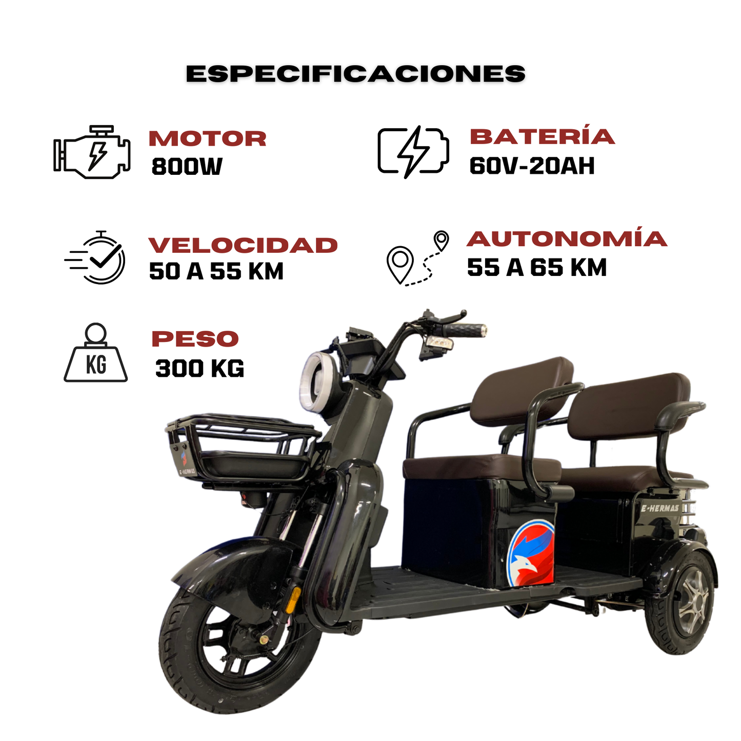 Triciclo Eléctrico E-hermas C60