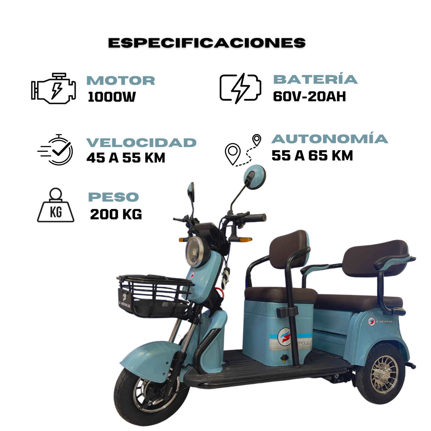 Tricimoto Eléctrico E-hermas C13